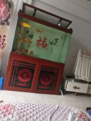 1.2米长，1.57米高，宽400铝合金柜体，三堂自提，不带鱼，设备齐全，超白玻璃鱼缸