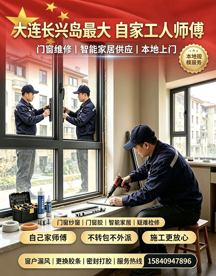 🇨🇳 大连长兴岛最大维修门窗防水工厂| 坚持创新门窗纱窗工厂马上20年了 金属门窗纱窗工厂批发 处理