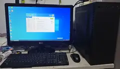 出售电脑一套，win10系统64位，LG24寸led高清显示器，英特尔i5 处理器，技嘉主板，酷冷至