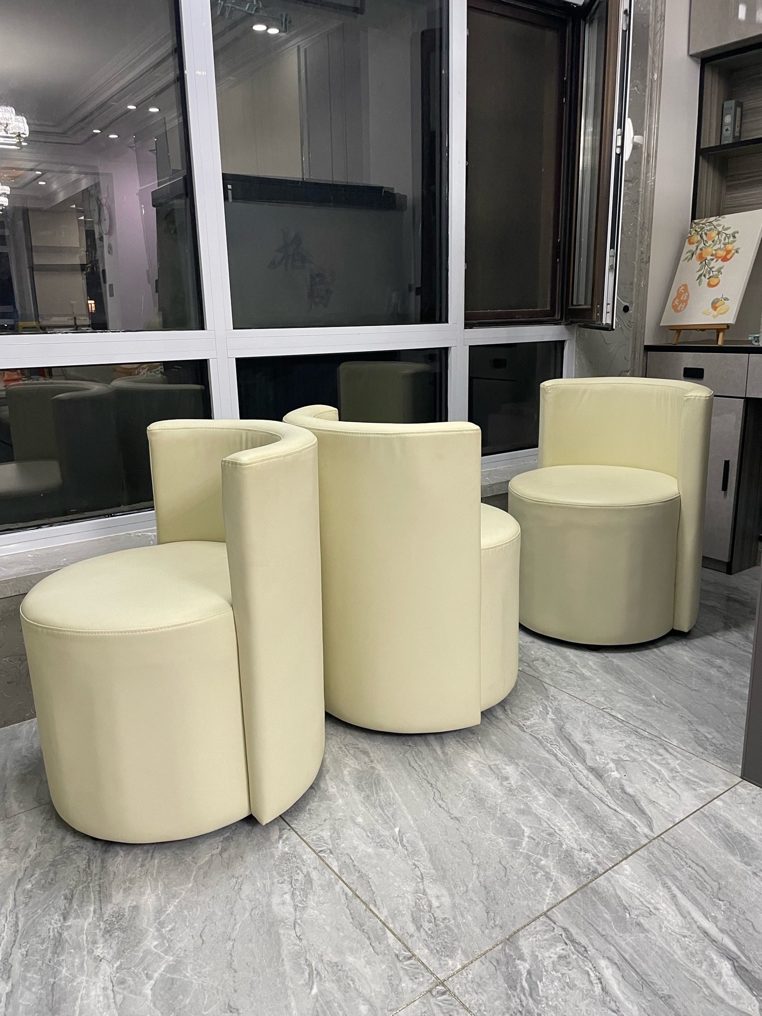 北欧轻奢凳子家用靠背椅子奶油风四支，120/支